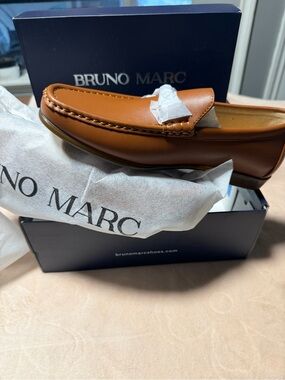 Bruno Marc Men's Dress Loafers Slip On Casual Driving Loafer 7.5 Brown.